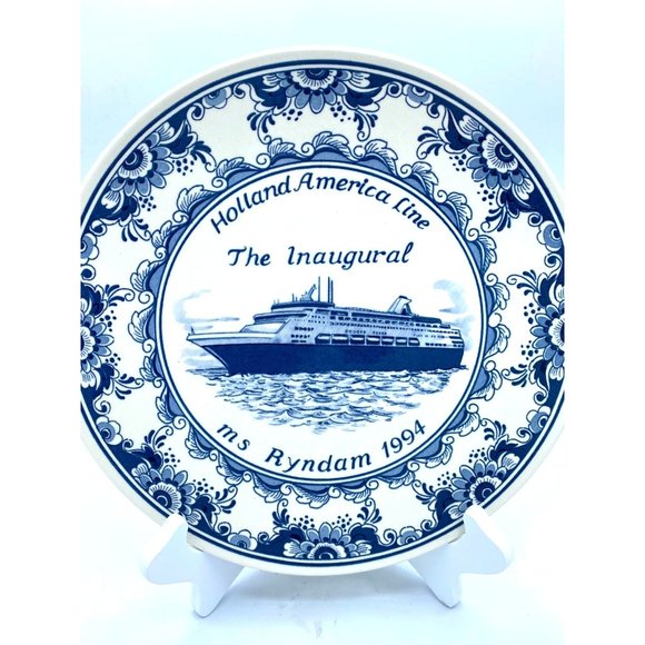 Holland American Cruise Line Inaugural Passenger Plate or Ship Ryndam 1994 - Picture 1 of 4